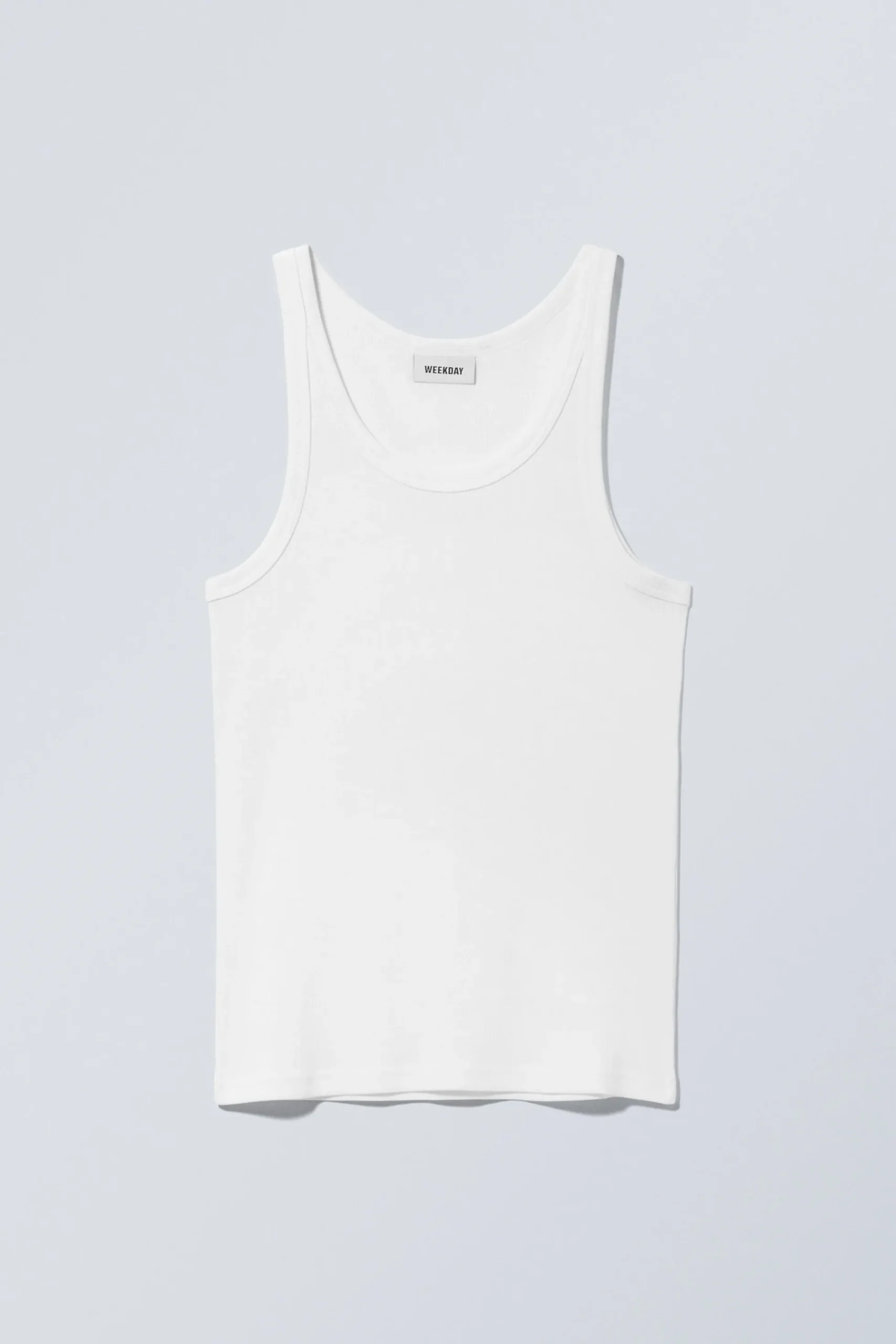 Weekday MATHEUS RIB TANK TOP white Hot