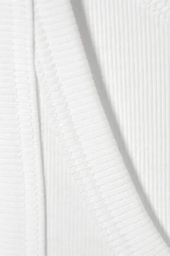 Weekday MATHEUS RIB TANK TOP white Hot