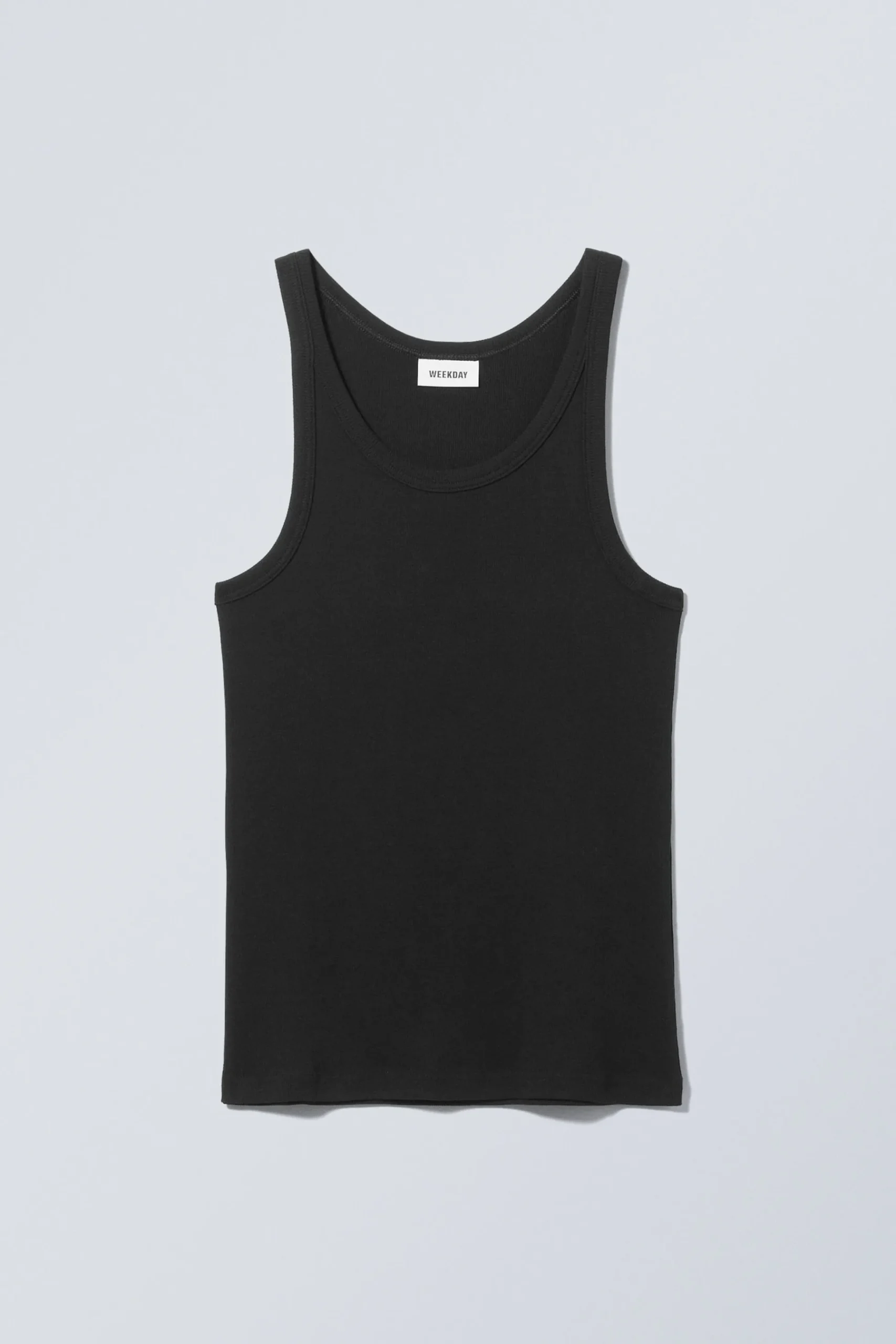 Weekday MATHEUS RIB TANK TOP black Store