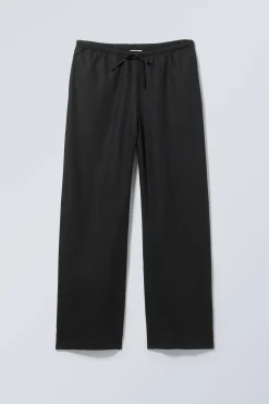 Weekday MIA LINEN MIX TROUSERS black Flash Sale
