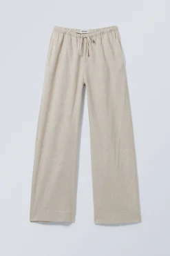 Weekday MIA LINEN MIX TROUSERS ecru New