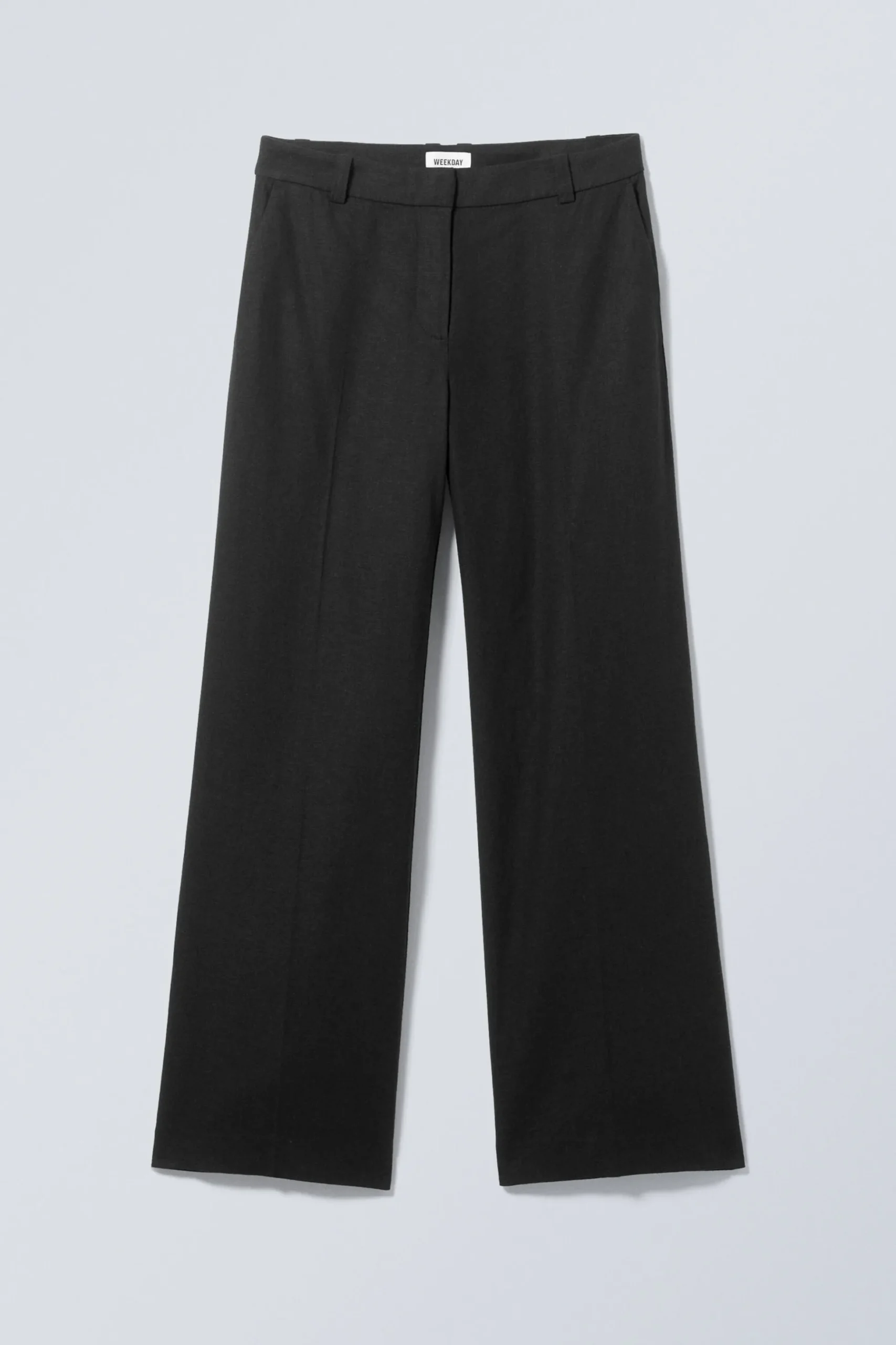 Weekday MID LINEN BLEND SUIT TROUSERS black Flash Sale