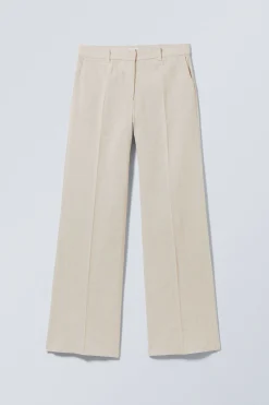 Weekday MID LINEN BLEND SUIT TROUSERS ecru Best