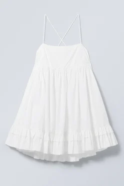 Weekday MINI POPLIN STRAP DRESS white New