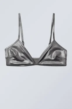 Weekday MINIMAL GLITTER BIKINI TOP grey glitter Flash Sale