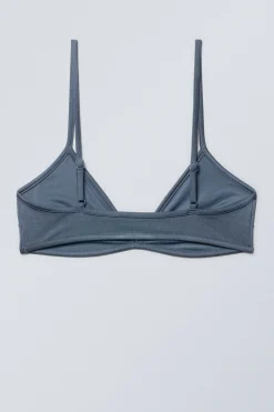 Weekday MINIMAL PULLOVER BIKINI TOP blue shimmer Outlet