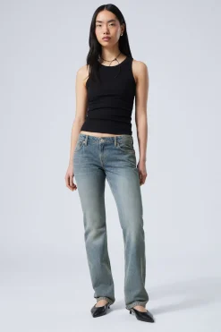 Weekday NAIL LOW RISE SLIM STRAIGHT LEG JEANS trove blue medium blue Best Sale