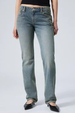 Weekday NAIL LOW RISE SLIM STRAIGHT LEG JEANS trove blue medium blue Best Sale