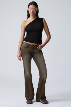 Weekday NOVA LOW RISE SLIM BOOTCUT LEG JEANS topaz dark brown Shop