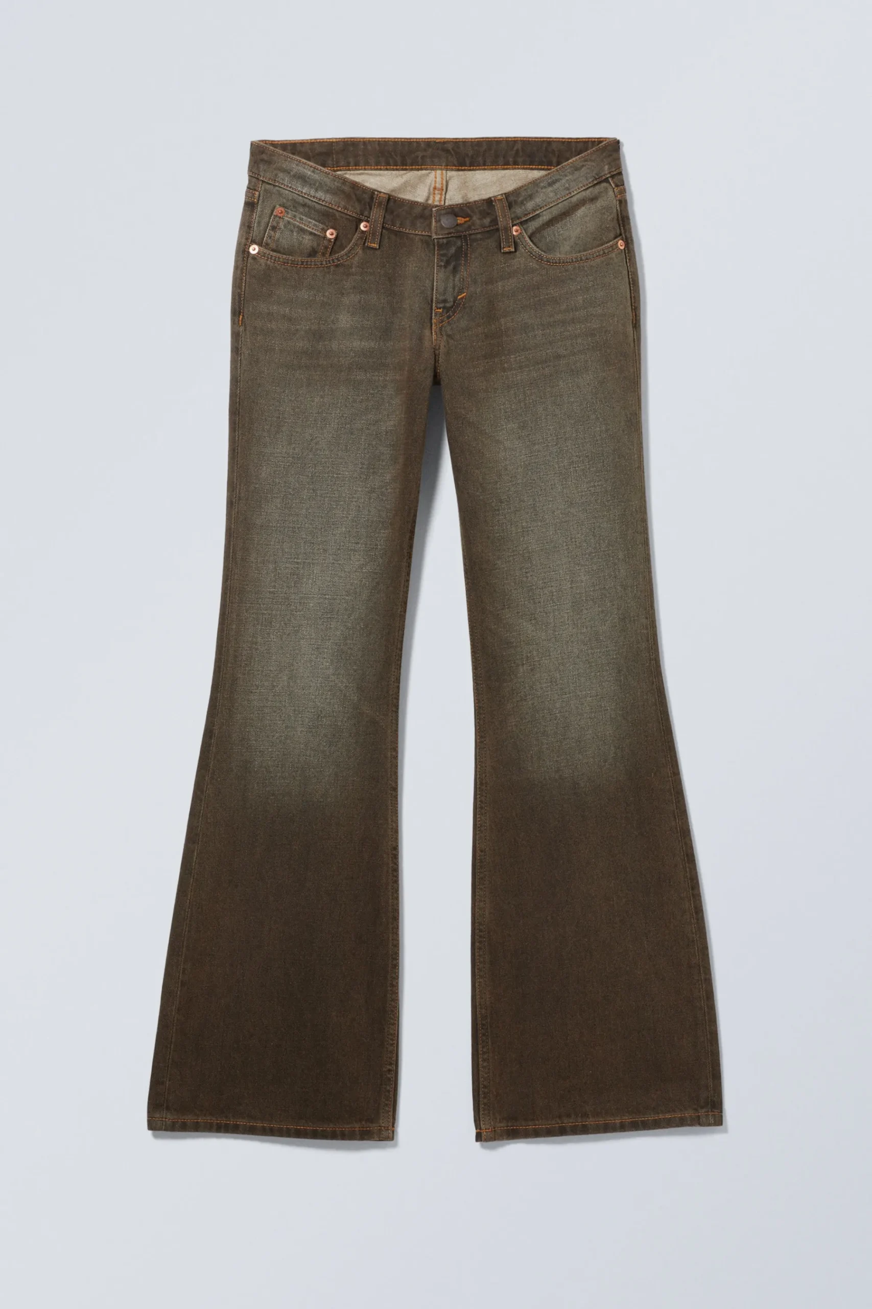 Weekday NOVA LOW RISE SLIM BOOTCUT LEG JEANS topaz dark brown Shop