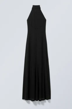 Weekday OPEN BACK MAXI HALTER DRESS black New
