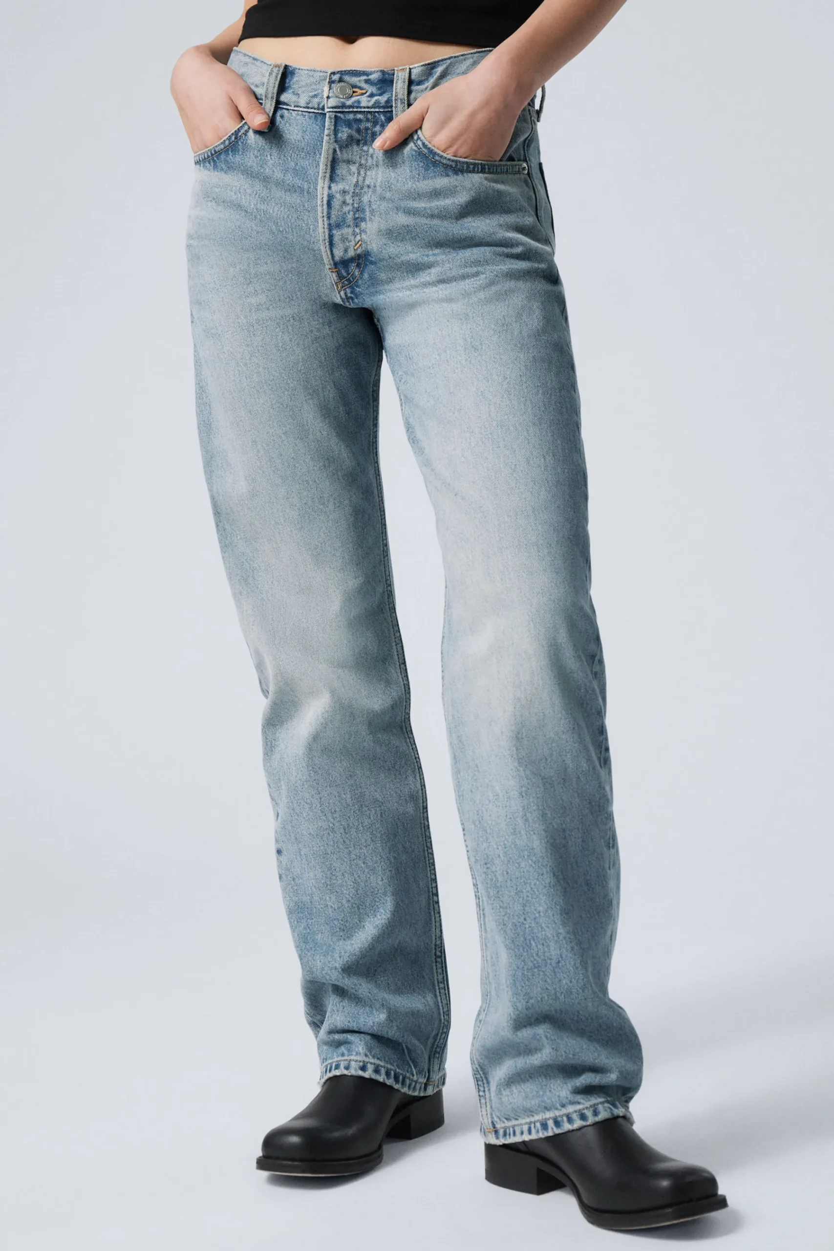 Weekday ORBIT MID RISE REGULAR STRAIGHT LEG JEANS seventeen blue medium blue Flash Sale