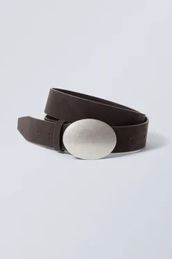 Weekday OVAL FAUX LEATHER BELT dark brown Best