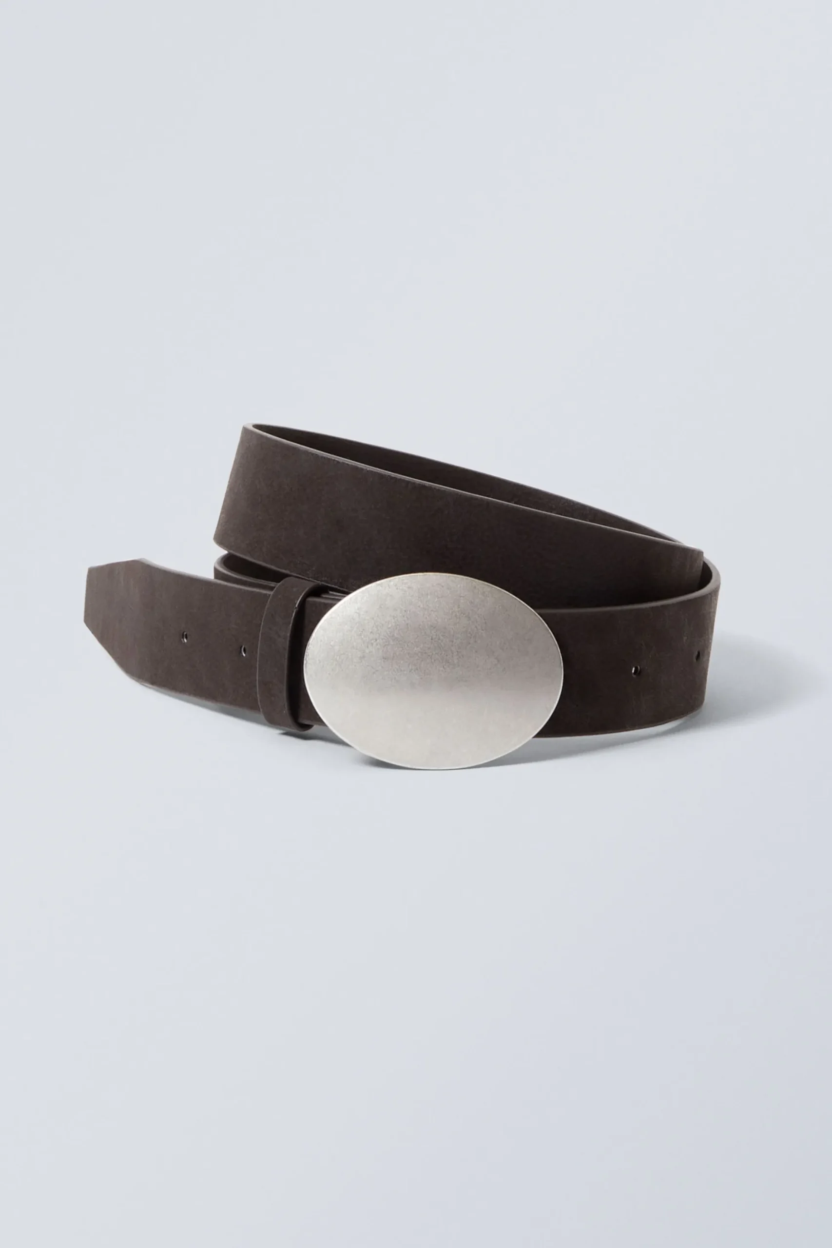 Weekday OVAL FAUX LEATHER BELT dark brown Best