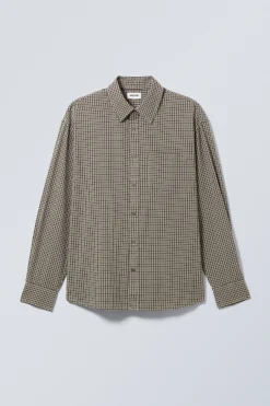Weekday OVERSIZED CHECKED SHIRT black/beige check Best Sale