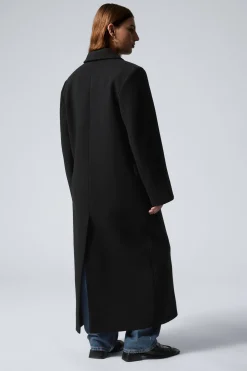 Weekday OVERSIZED DOUBLE-BREASTED WOOL-BLEND COAT black Shop