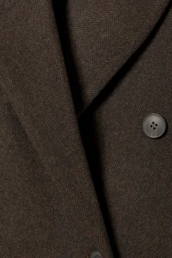 Weekday OVERSIZED DOUBLE-BREASTED WOOL-BLEND COAT dark brown Discount