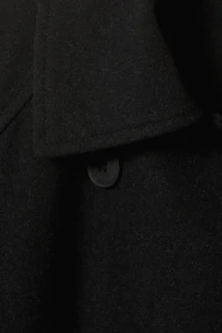 Weekday OVERSIZED DOUBLE-BREASTED WOOL-BLEND COAT black melange Cheap