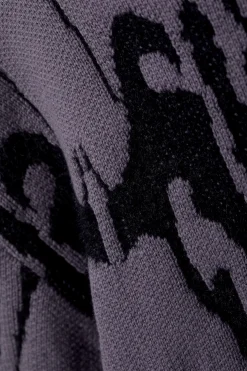 Weekday OVERSIZED HAIRY GRAPHIC KNITTED SWEATER dark lilac Sale