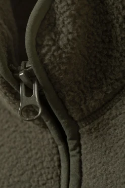 Weekday OVERSIZED HALF-ZIP FLEECE SWEATSHIRT dark khaki green Outlet