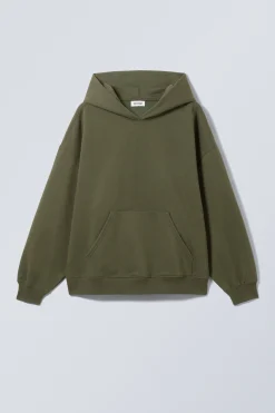 Weekday OVERSIZED HEAVYWEIGHT HOODIE dark khaki green Fashion