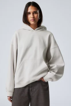 Weekday OVERSIZED HEAVYWEIGHT HOODIE light mole Clearance