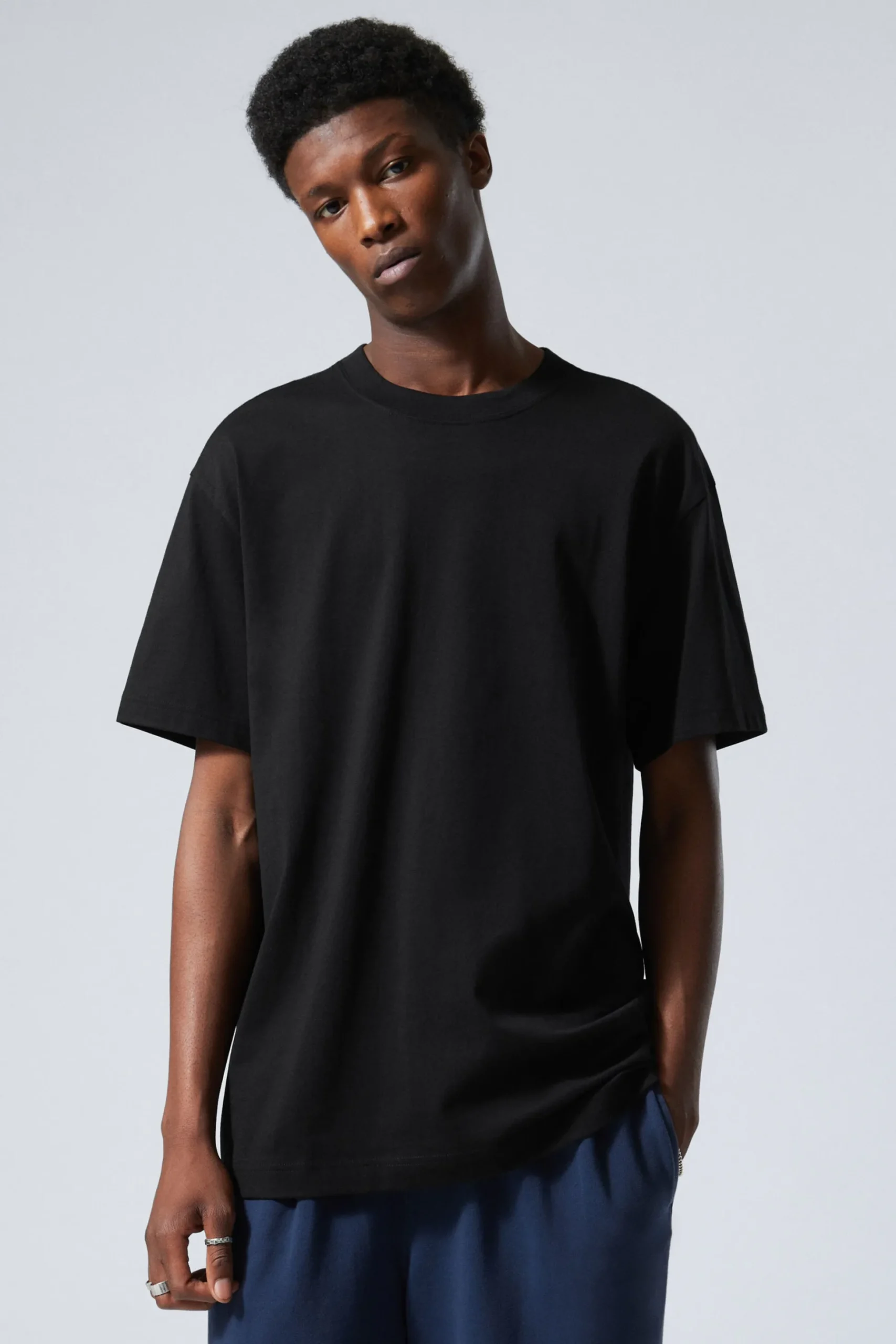 Weekday OVERSIZED HEAVYWEIGHT T-SHIRT black Best
