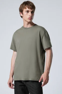 Weekday OVERSIZED HEAVYWEIGHT T-SHIRT light khaki green New