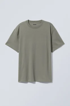 Weekday OVERSIZED HEAVYWEIGHT T-SHIRT light khaki green New