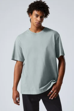 Weekday OVERSIZED HEAVYWEIGHT T-SHIRT washed grey/blue Cheap