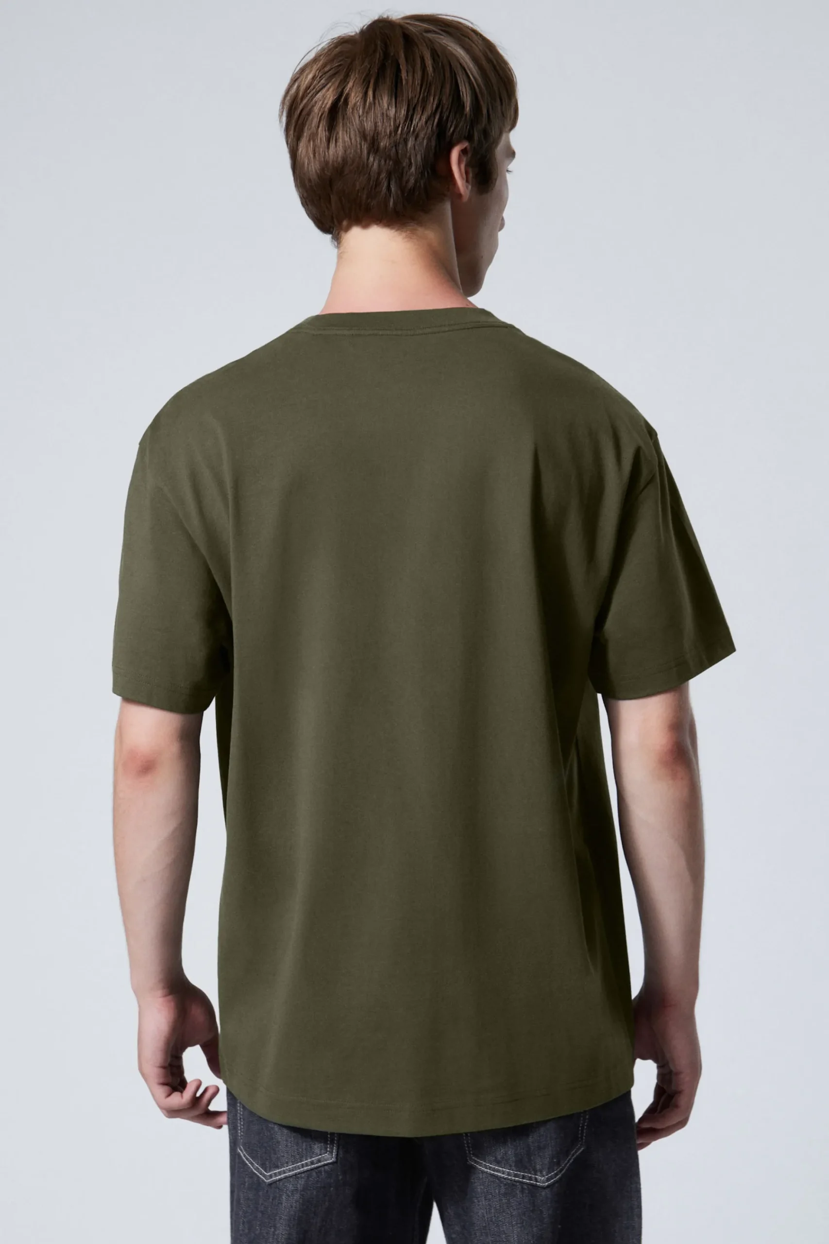 Weekday OVERSIZED HEAVYWEIGHT T-SHIRT dark khaki green Sale