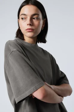Weekday OVERSIZED HEAVYWEIGHT T-SHIRT washed black Fashion