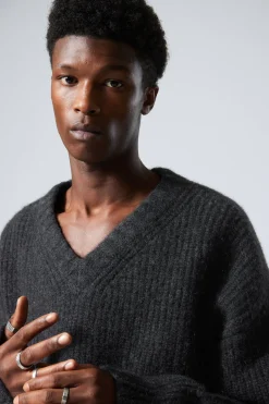 Weekday OVERSIZED KNITTED WOOL-BLEND SWEATER black Online