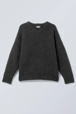 Weekday OVERSIZED KNITTED WOOL-BLEND SWEATER black Online