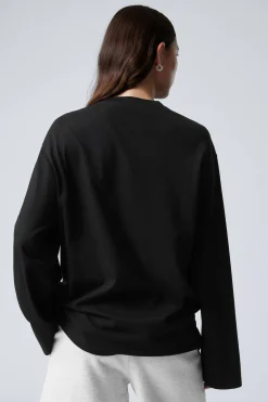 Weekday OVERSIZED LONG SLEEVE T-SHIRT black Fashion