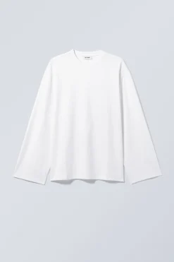Weekday OVERSIZED LONG SLEEVE T-SHIRT white Cheap