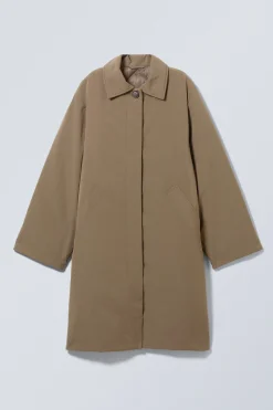 Weekday OVERSIZED PADDED CAR COAT beige khaki Best Sale