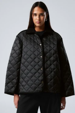 Weekday OVERSIZED QUILTED LINER JACKET black Discount