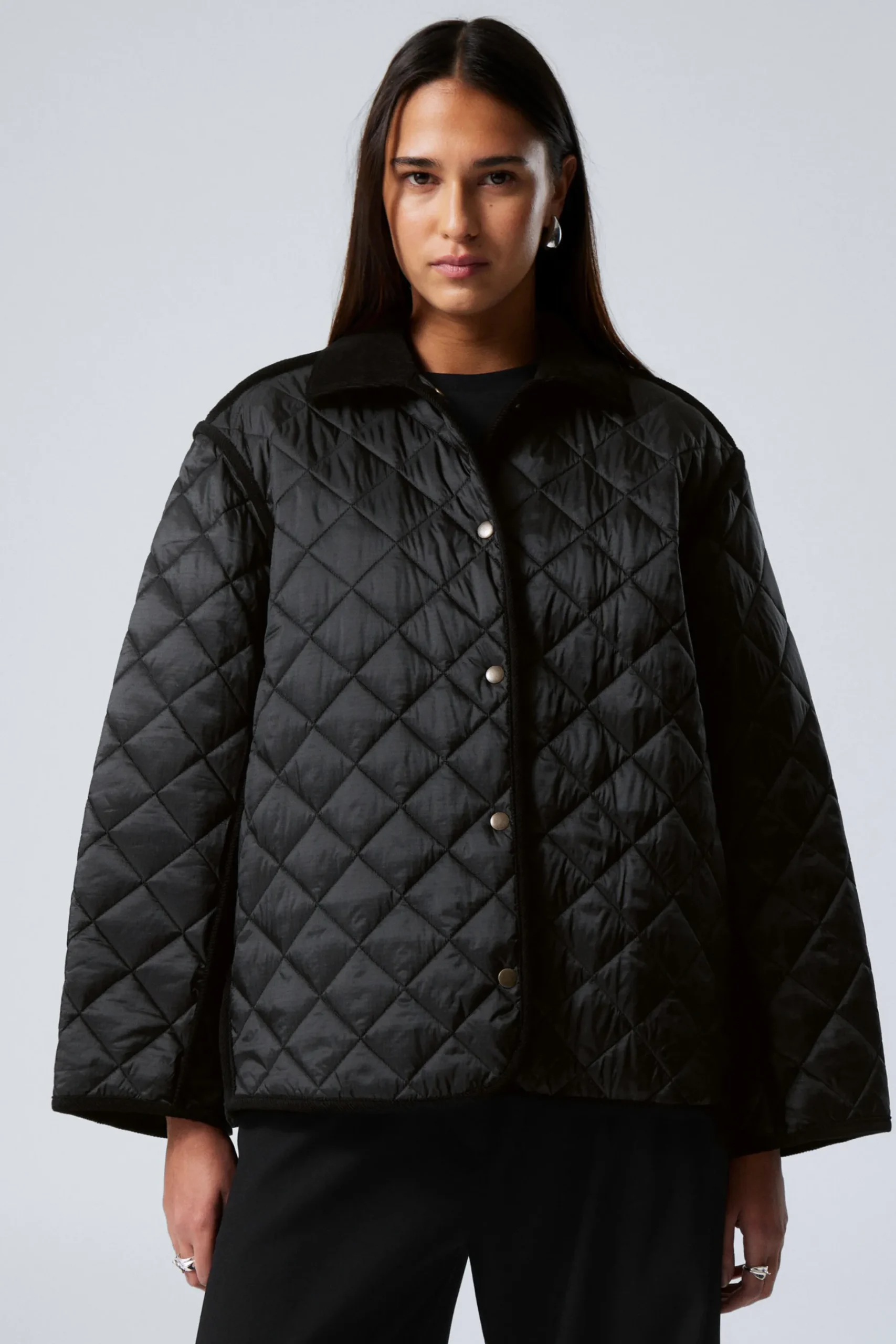 Weekday OVERSIZED QUILTED LINER JACKET black Discount