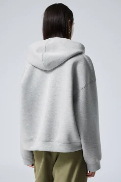 Weekday OVERSIZED SCUBA ZIP-HOODIE grey melange Store