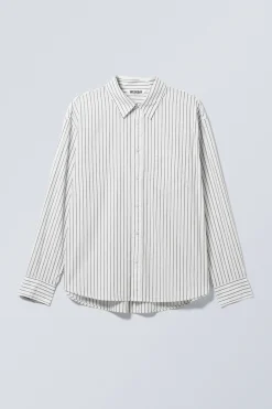 Weekday OVERSIZED STRIPED SHIRT white black stripe Cheap