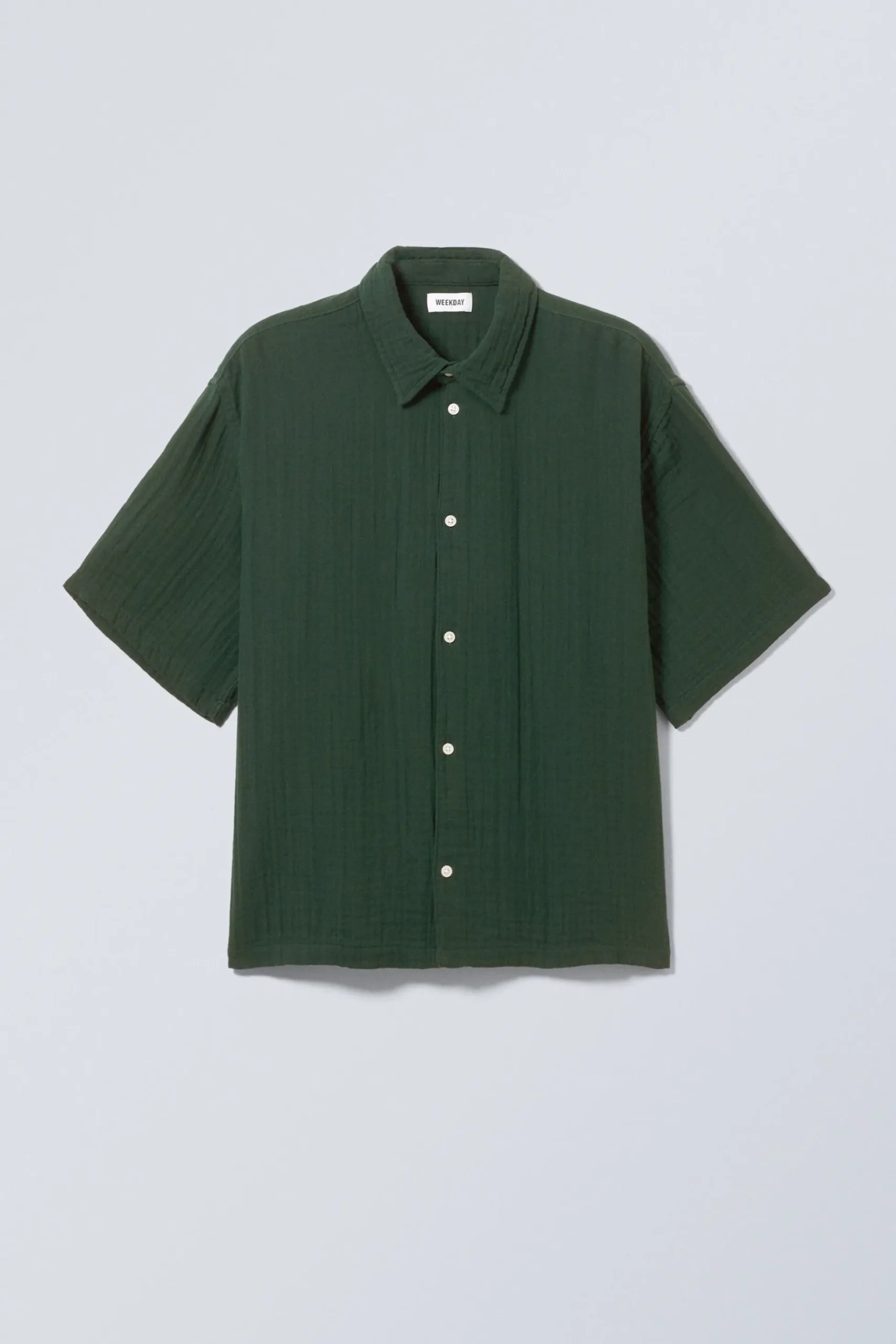 Weekday OVERSIZED STRUCTURED SHORT SLEEVE SHIRT dark green Online