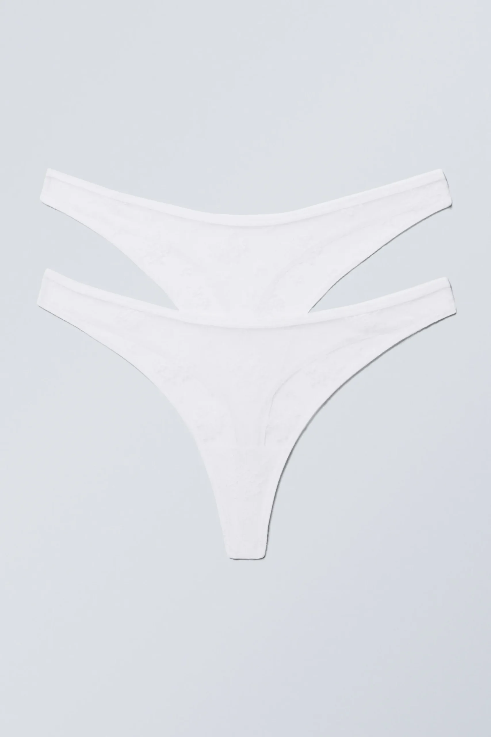 Weekday 2-PACK ASH LACE THONG white Fashion