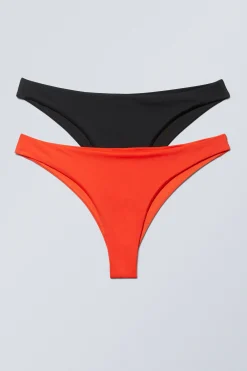 Weekday 2-PACK BRAZILIAN BIKINI BOTTOMS black/orange Cheap