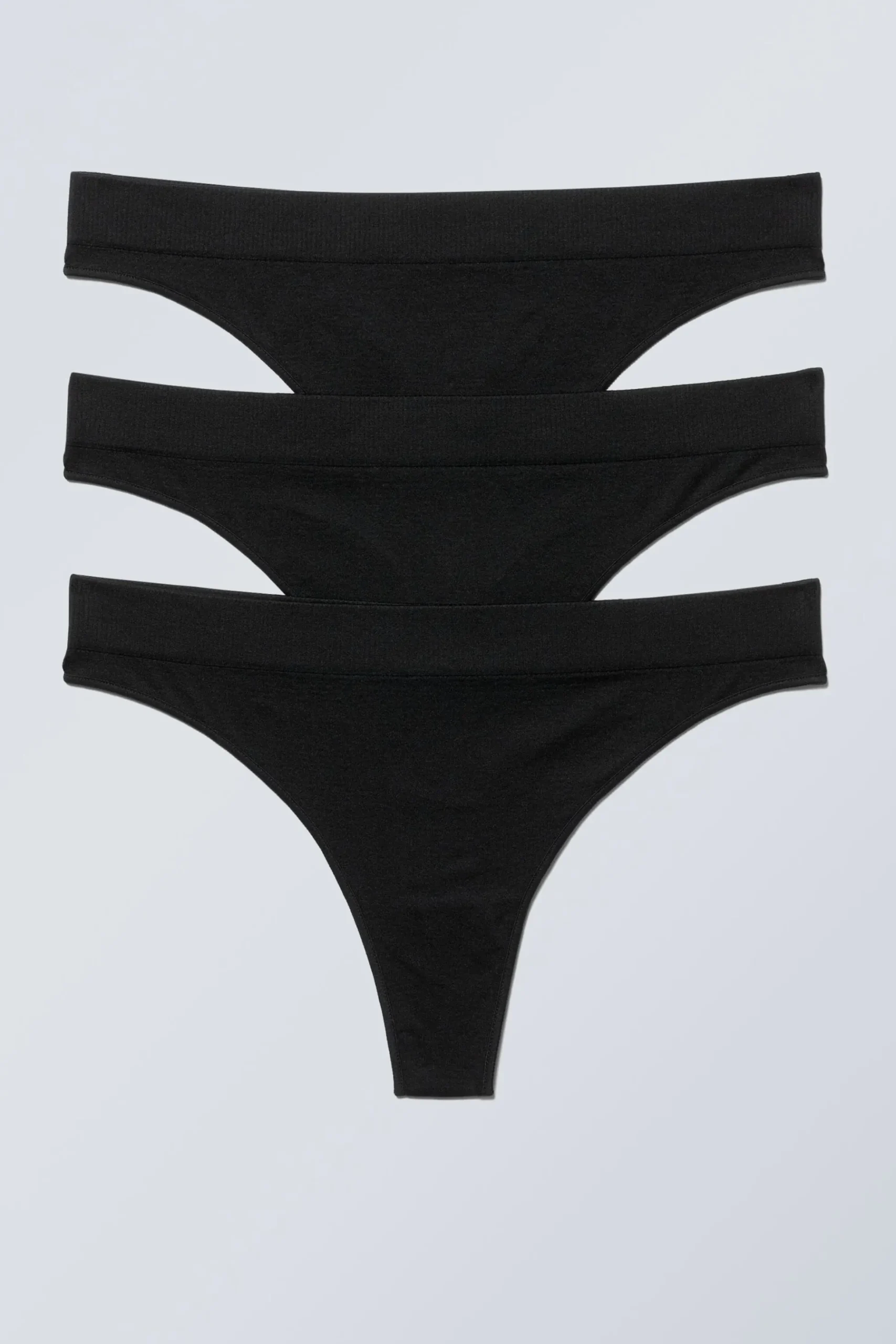 Weekday 3-PACK CAT SOFT THONG black Fashion