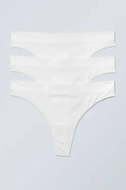 Weekday 3-PACK CAT SOFT THONG white Sale