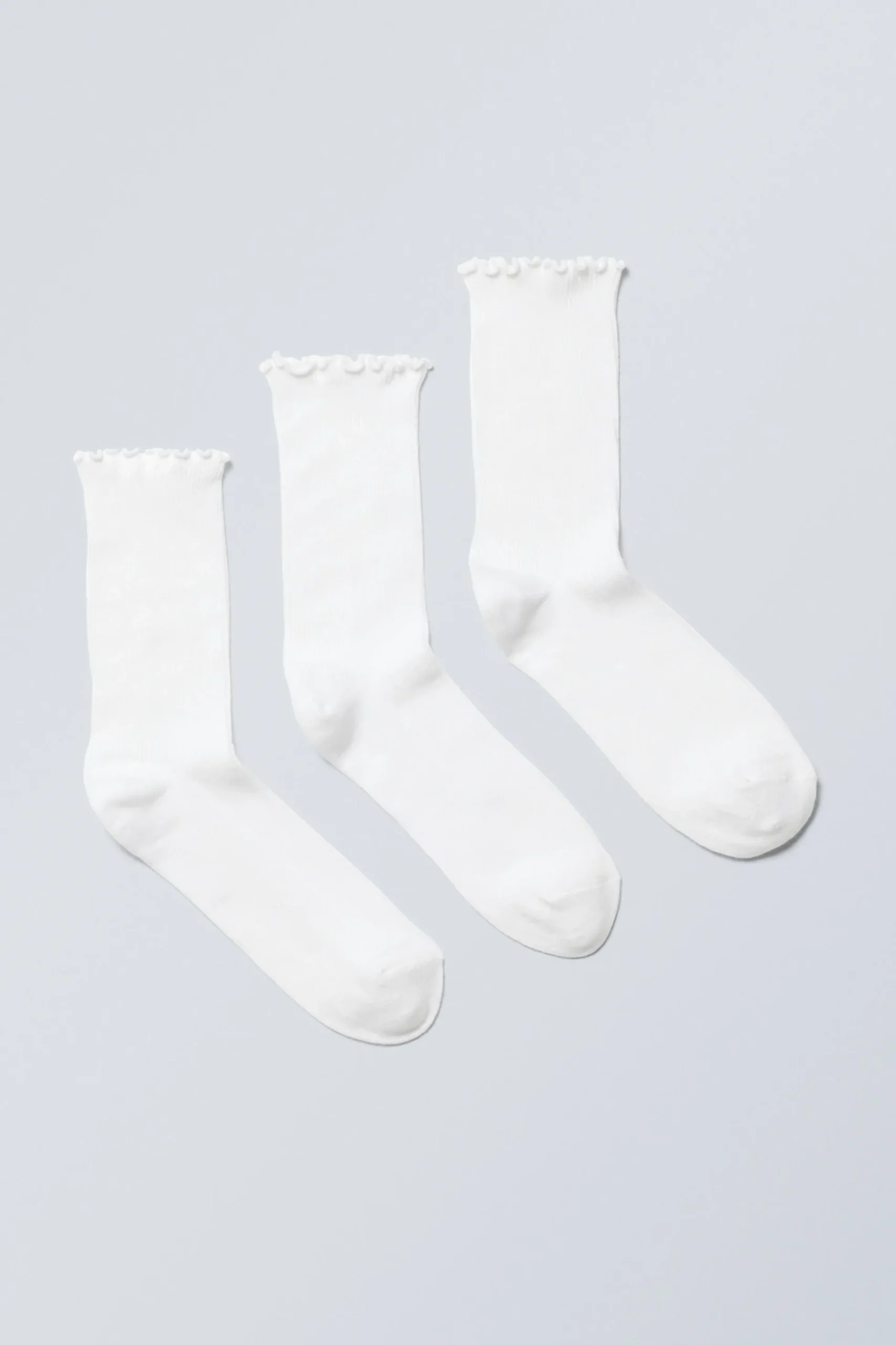 Weekday 3-PACK FRILL EDGE SOCKS white Online
