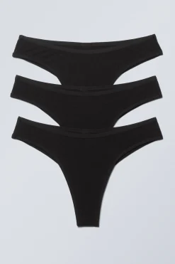 Weekday 3-PACK INEZ BRAZILIAN COTTON BRIEFS black Fashion