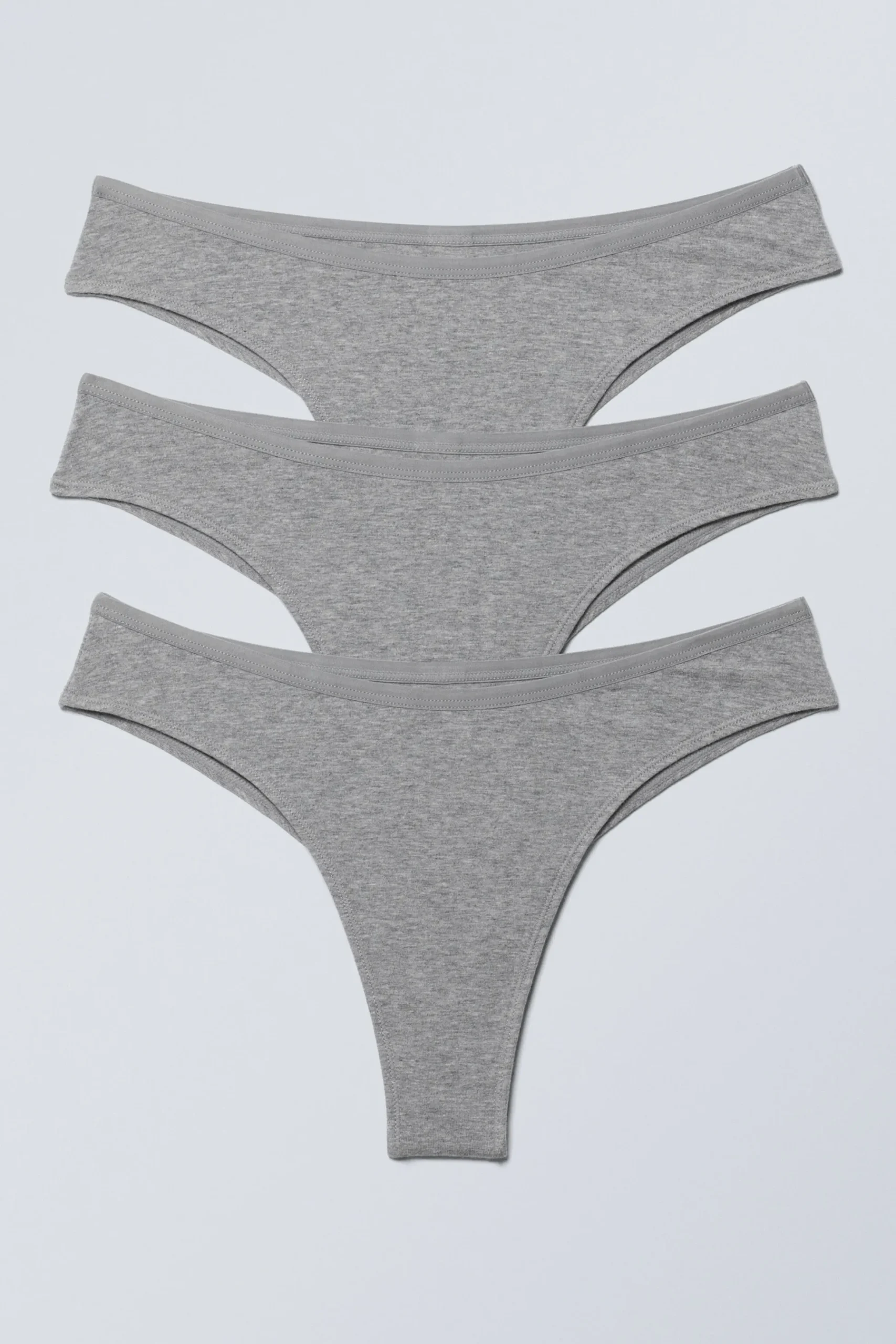 Weekday 3-PACK INEZ BRAZILIAN COTTON BRIEFS grey melange Best Sale