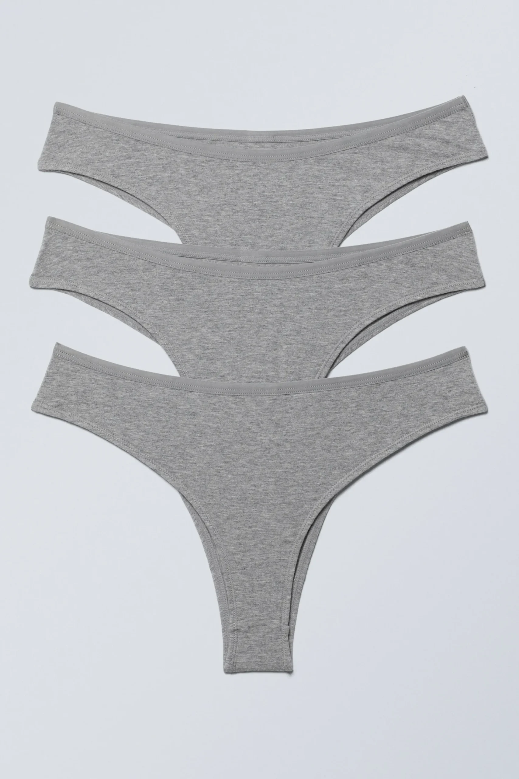 Weekday 3-PACK INEZ BRAZILIAN COTTON BRIEFS grey melange Best Sale